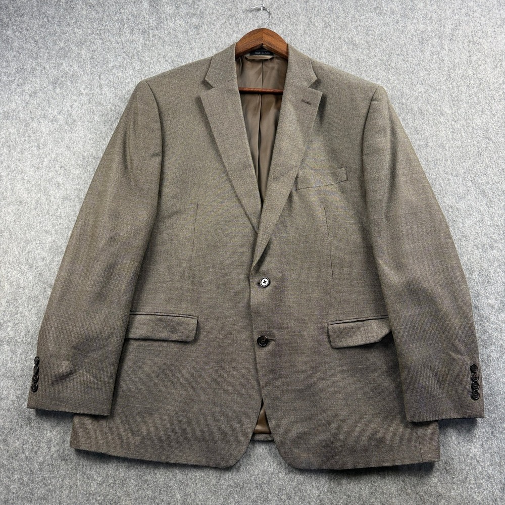 Lauren Ralph Lauren Men's Sport Coat 46R Brown Micro Check Four-Button Cuffs